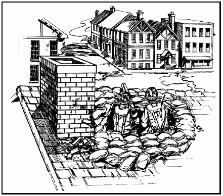 Figure 3-53. A recoilless weapon crew firing from a rooftop.