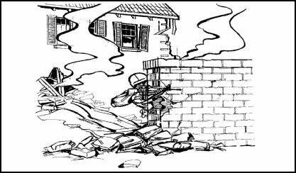 Figure 3-43. Soldier firing around cover.