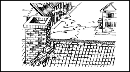 Figure 3-46. Soldier firing from peak of a roof.