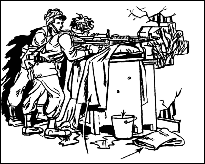 Figure 3-67. Wet blankets used to keep dust down.