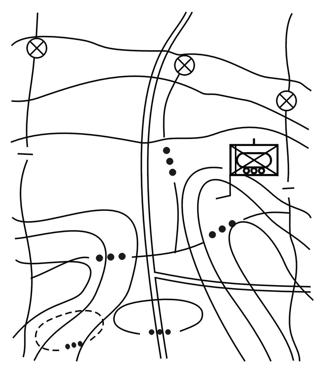 Figure 5-2. Company defense in sector, with a platoon in a BP.