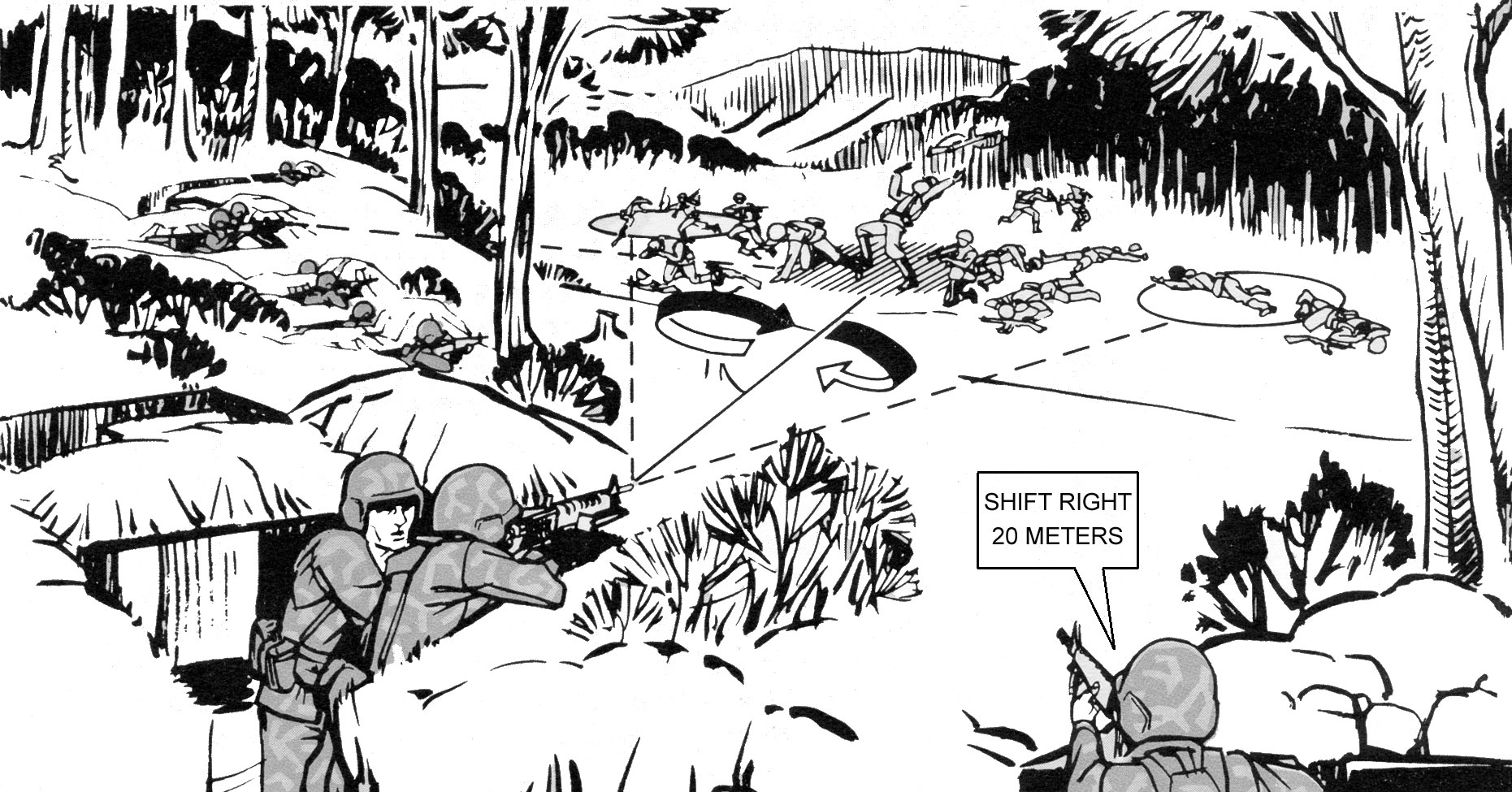 Figure 5-13. Engagement of hard-to-identify targets with a reference point within the target area.