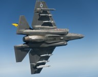 The carrier variant of the F-35 Joint Strike Fighter flies for the first time with external weapons